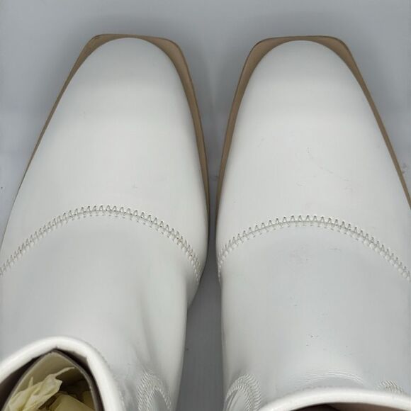 New Fendi FFrame White Patent Neoprene Stretch Logo Ankle Chelsea Boot 38/ US 8 - Picture 7 of 12